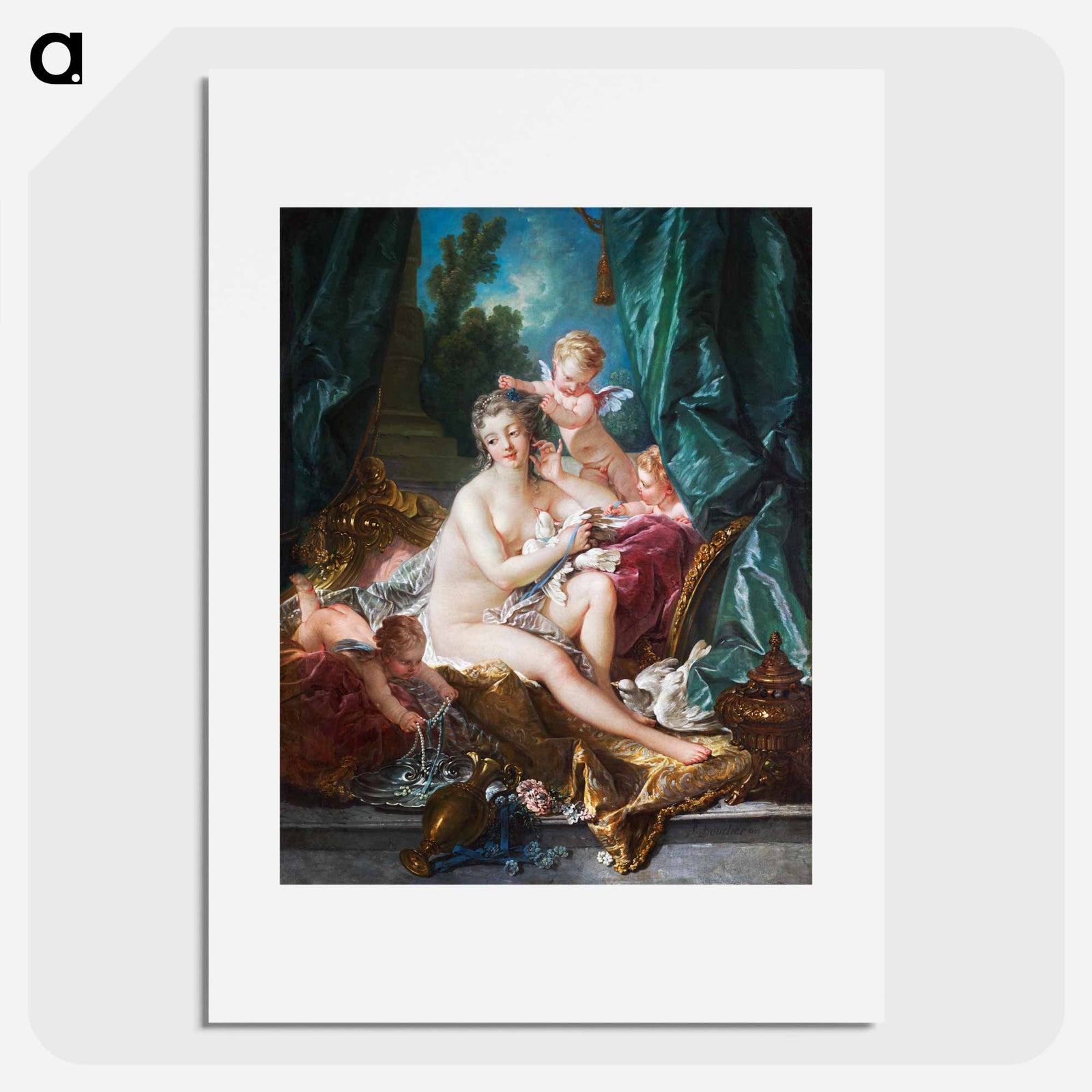 【作品解説もあり!】ブーシェのアートポスター:「ヴィーナスの勝利」「水浴のディアナ」ロココの優美な世界を部屋に