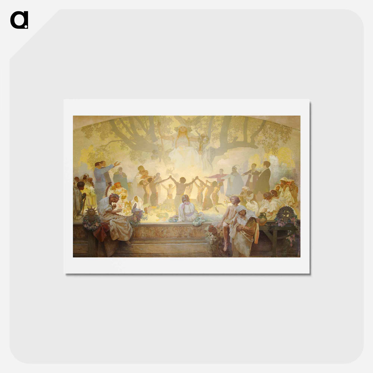 The Oath of Omladina under the Slavic Linden Tree - アルフォンス ミュシャ Postcard.