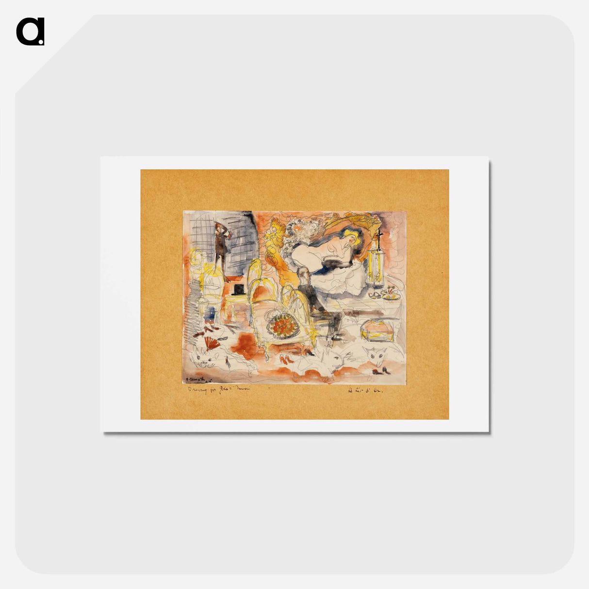アートポストカード-Count Muffat Discovers Nana with the Marquis de Chouard - チャールズ デムス Postcard.