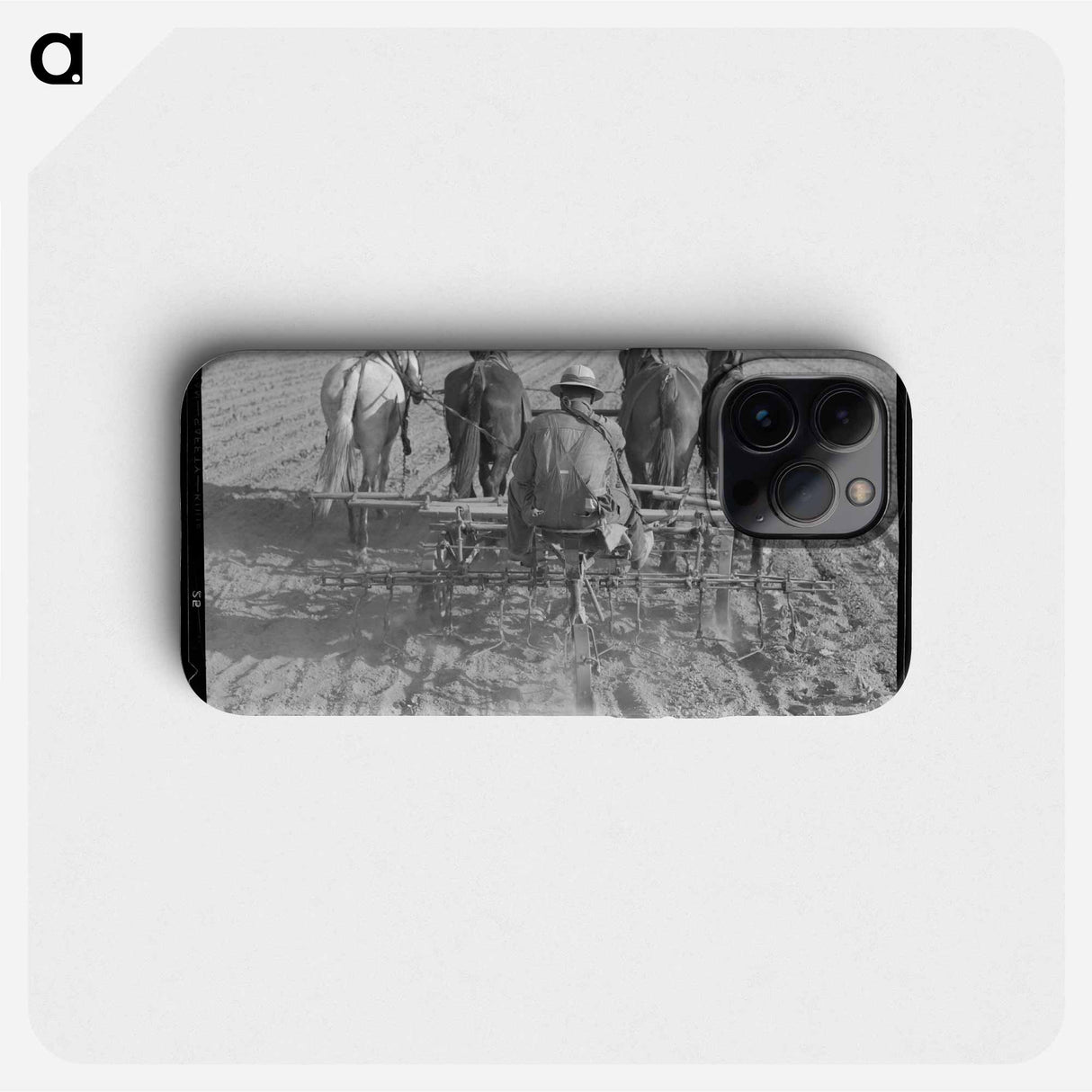 Cultivating beans with a four-row cultivator. Near Santa Ana, California - ドロテア ラング Phone Case.