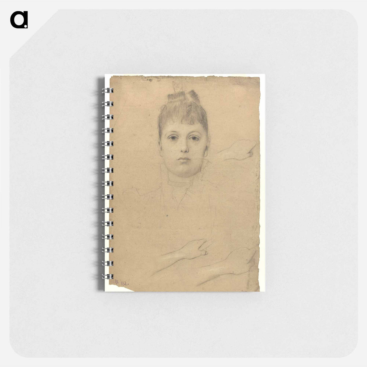 Portrait of a lady and three hand studies - グスタフ クリムト Memo.