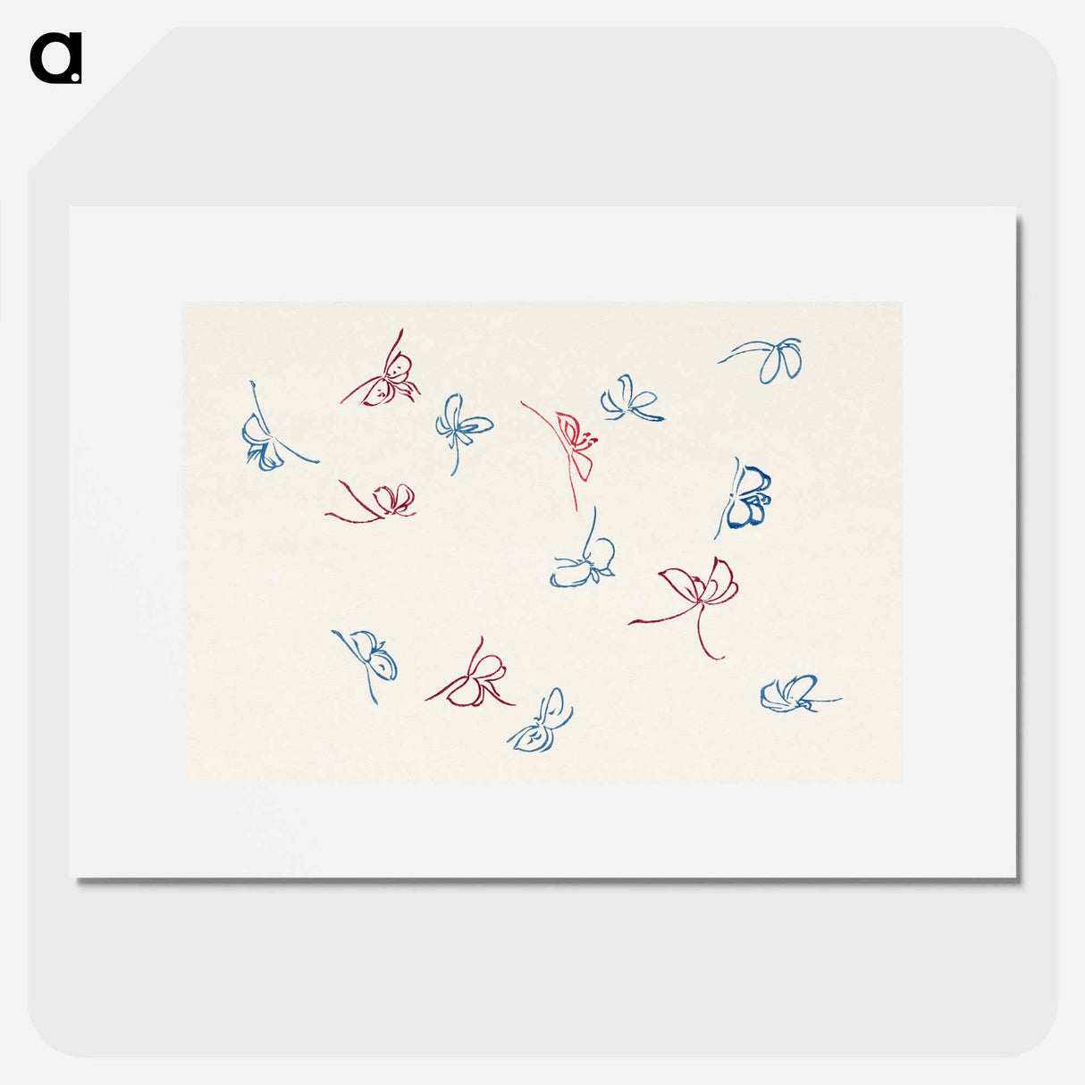 Vintage butterfly - 神坂 雪佳 Poster.