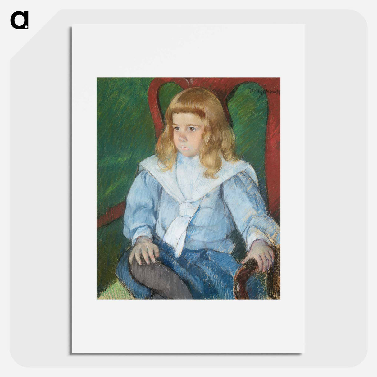 アートポスター-Boy with Golden Curls - メアリー カサット Poster.