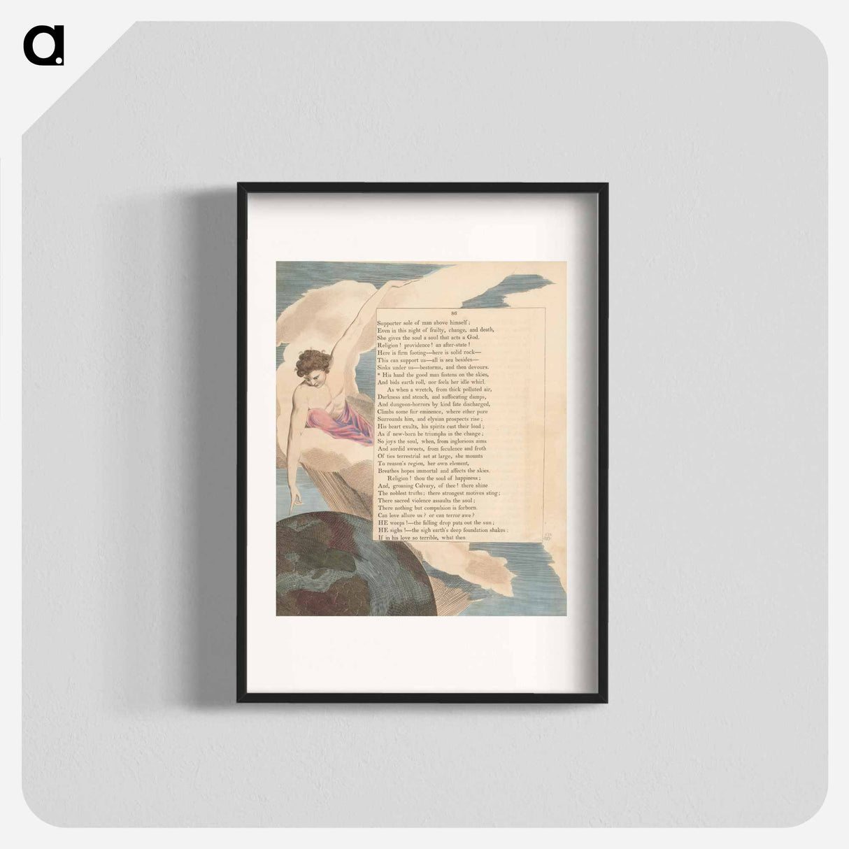 Young's Night Thoughts, Page 86, "His Hand the Good Man Fastens on the Skies" - ウィリアム ブレイク Poster.