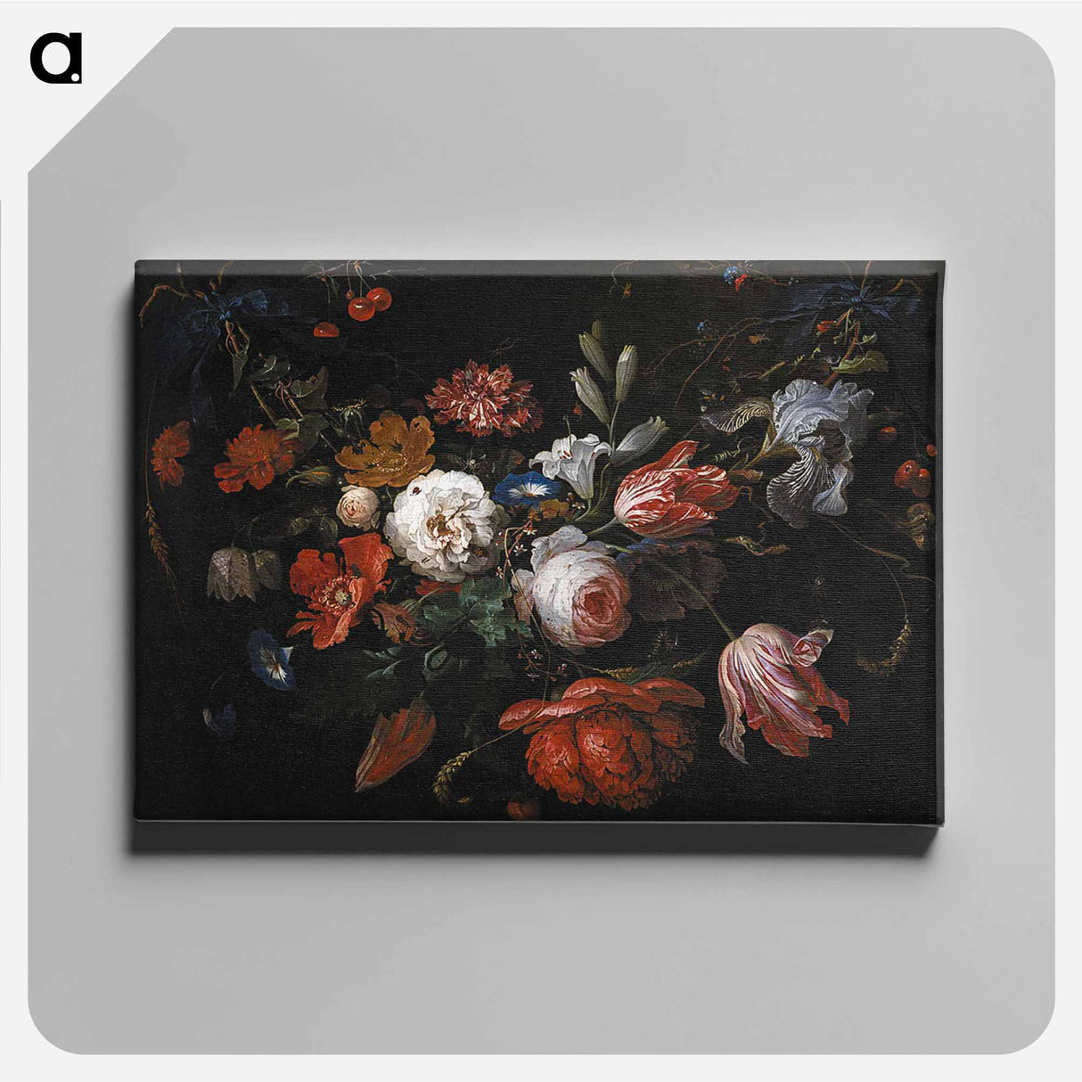 アートパネル-A Garland of Flowers - エイブラハム ミニョン Canvas.