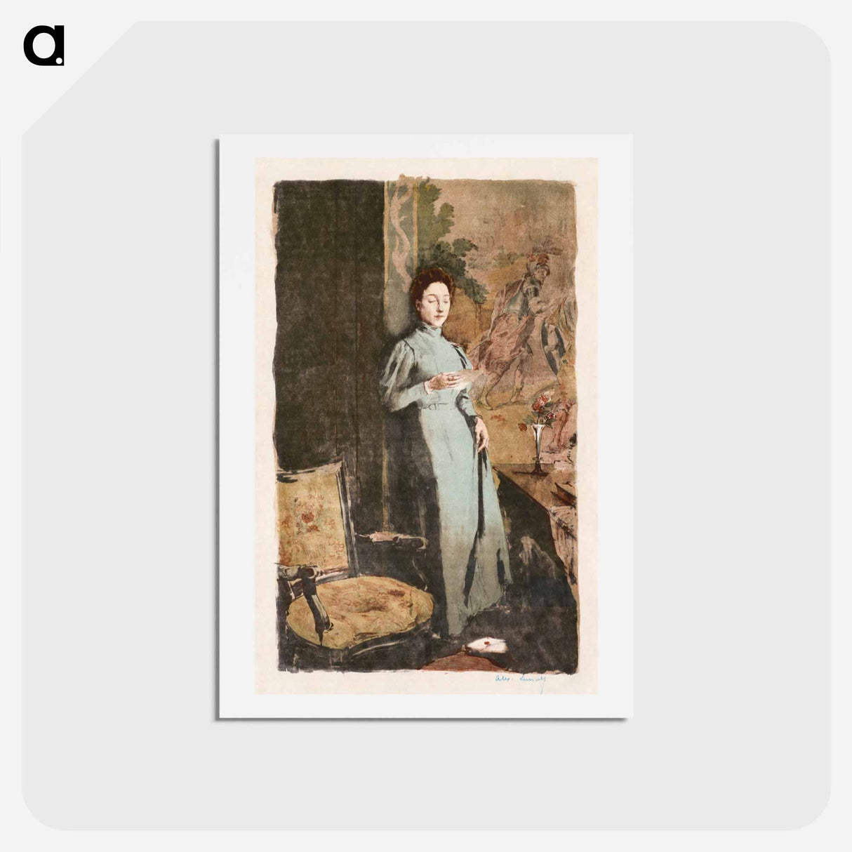 The Letter; La Lettre - アレクサンドル ルノア Postcard.