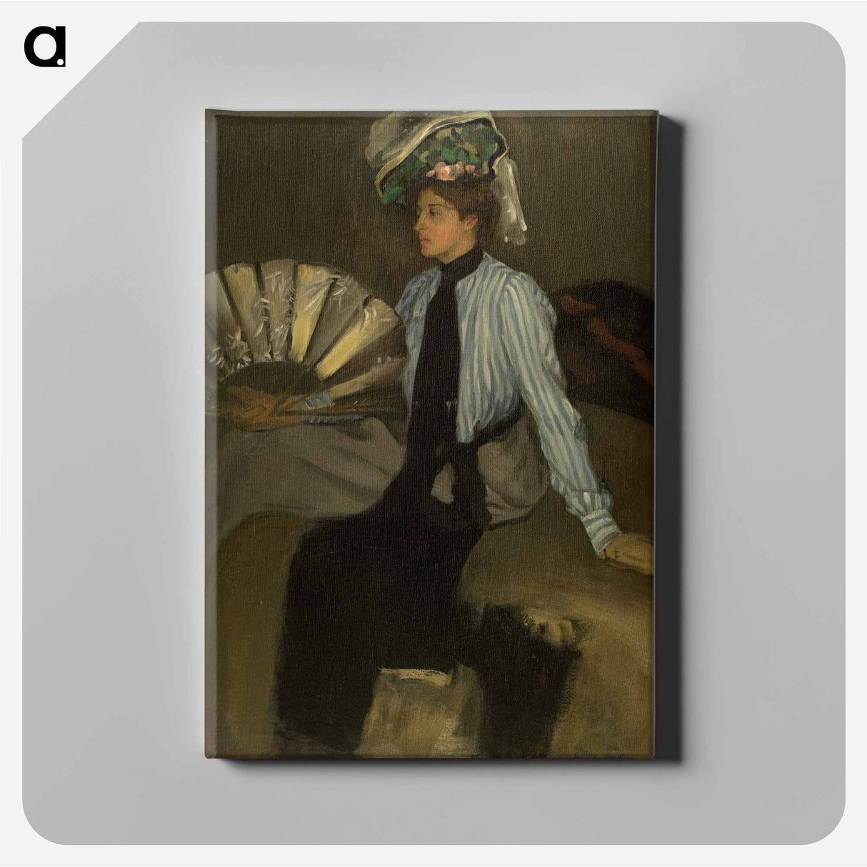 Young Woman With Fan - アルフレッド ヘンリー マウラー Canvas.