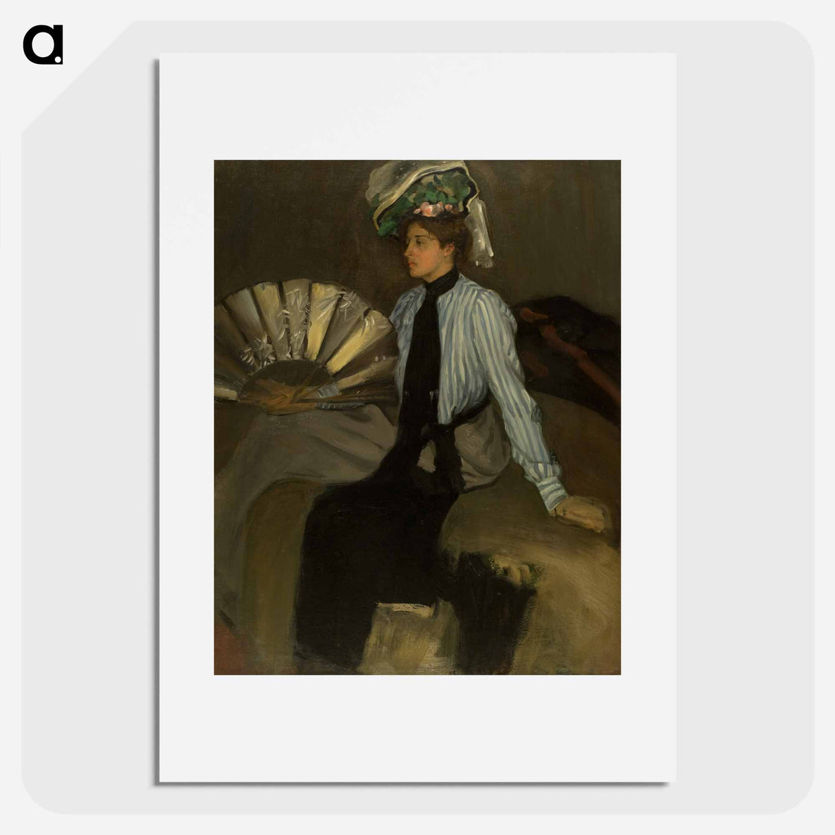 Young Woman With Fan - アルフレッド ヘンリー マウラー Poster.