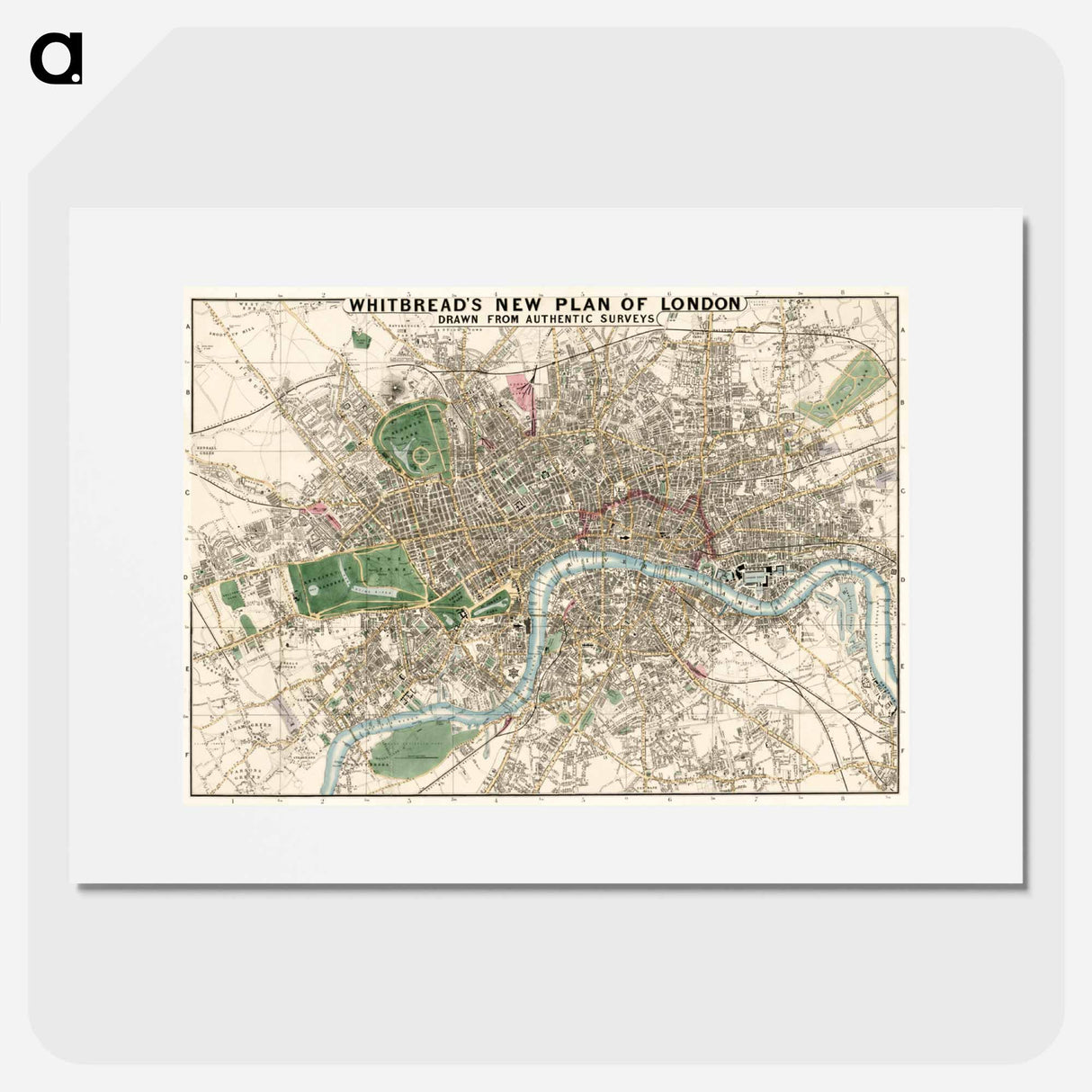 Whitbread's new plan of London - アンティーク地図 Poster.