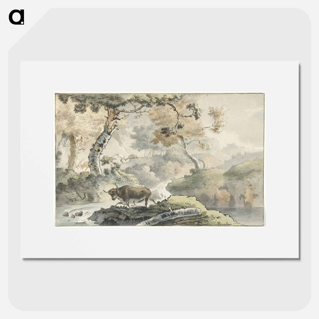 アートポスター-Boslandschap met stier
- コルネリス プロース ファン アムステル Poster.