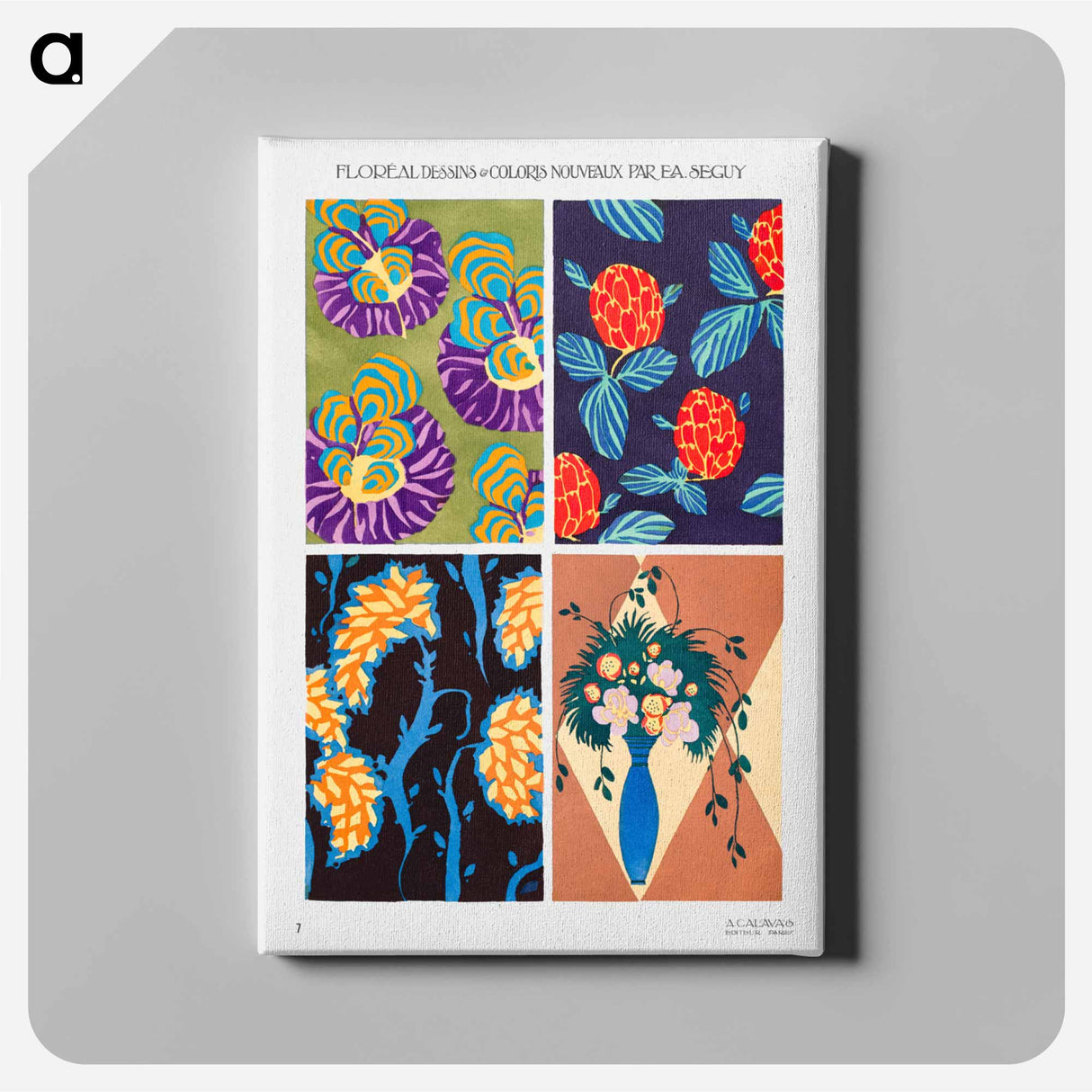 Vintage art deco & art nouveau pattern, plate no. 7. - E.A.セギー Canvas.