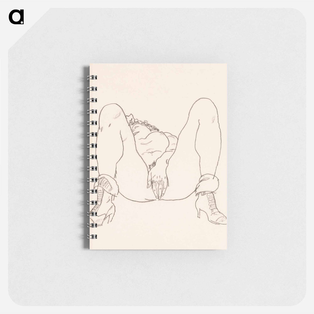 Reclining Nude with Boots - エゴン シーレ Memo.