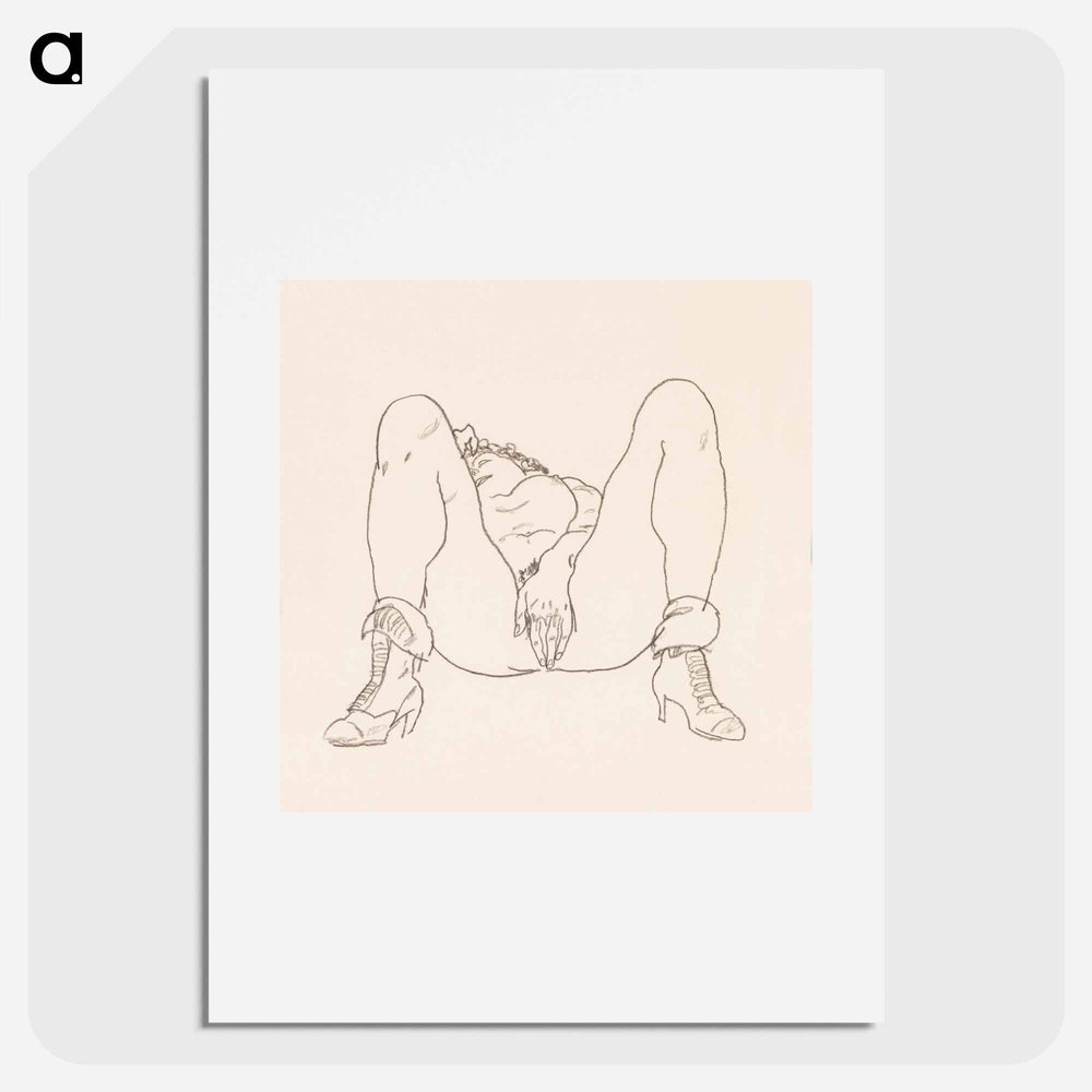 Reclining Nude with Boots - Egon Schiele Poster.