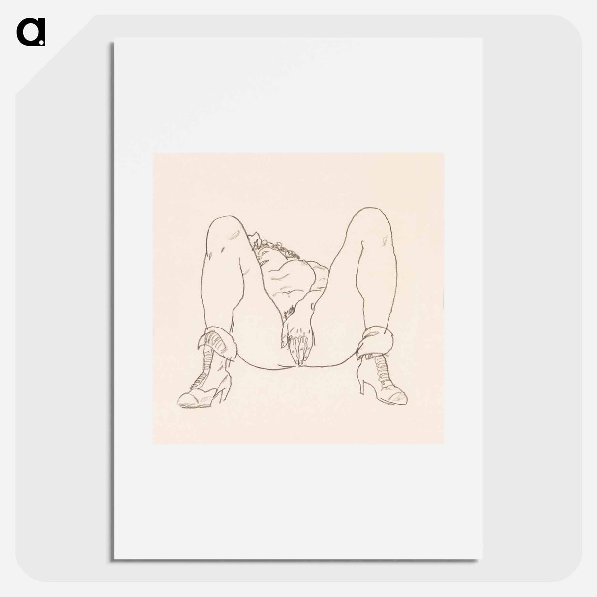 Reclining Nude with Boots - Egon Schiele Poster.