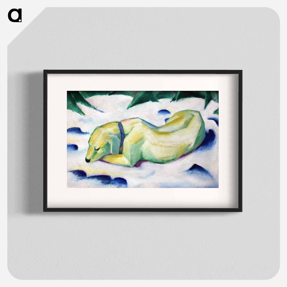 Dog Lying in the Snow - Franz Marc Poster.