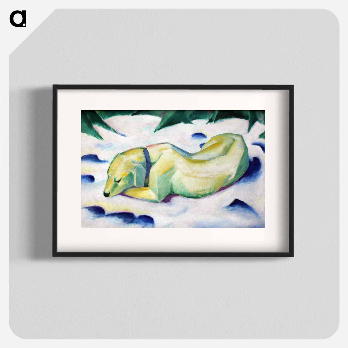 Dog Lying in the Snow - Franz Marc Poster.