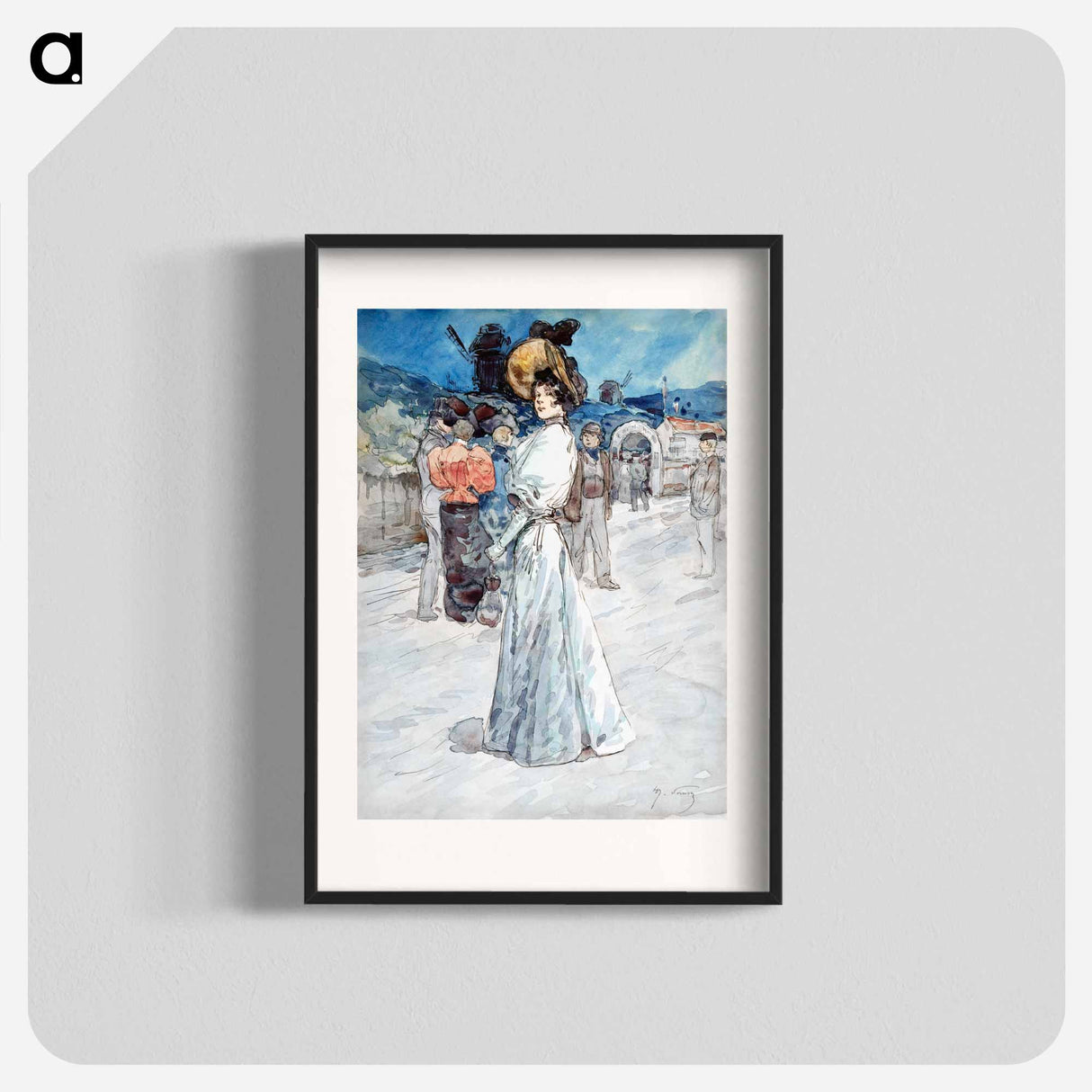A Parisienne Outside the Moulin de la Galette - アンリ ソム Poster.