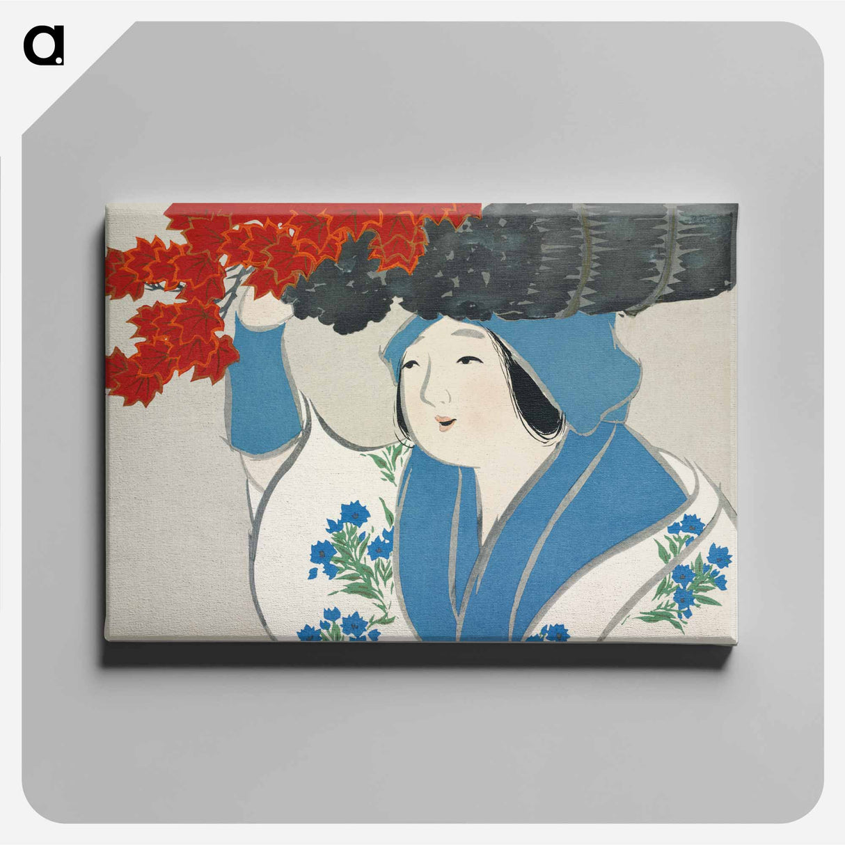 アートパネル-Woman from Momoyogusa–Flowers of a Hundred Generations - 神坂 雪佳 Canvas.