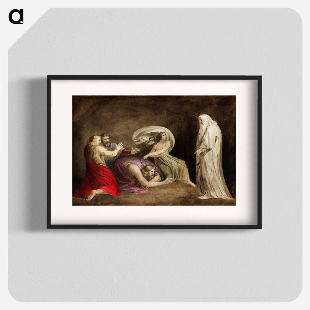 Witch of Endor raising the spirit of Samuel - William Blake Poster.