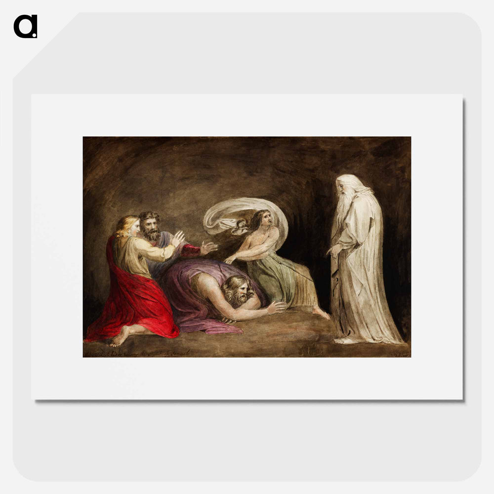 Witch of Endor raising the spirit of Samuel - William Blake Poster.