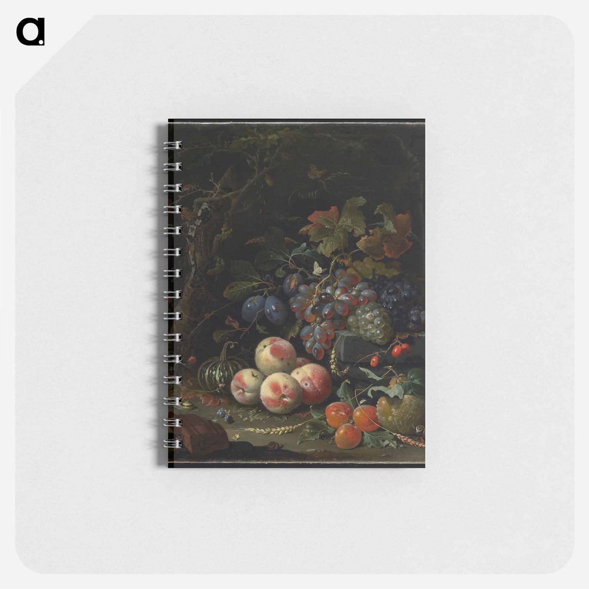 Dutch still life with fruit, foliage, and insects - エイブラハム ミニョン Memo.