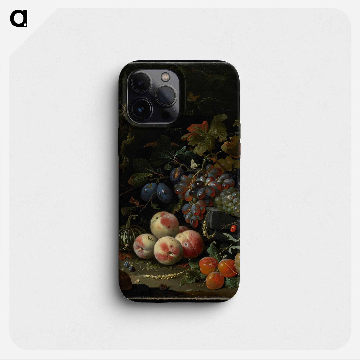Dutch still life with fruit, foliage, and insects - エイブラハム ミニョン Phone Case.