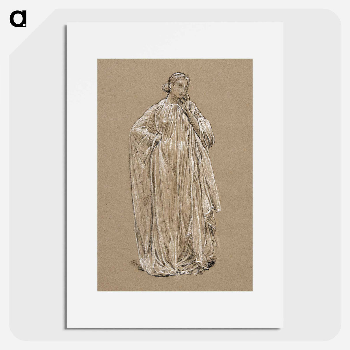 Draped Model - アルバート ジョセフ ムーア Poster.