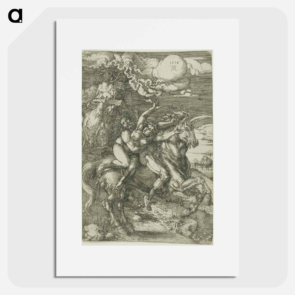 The Abduction of Proserpine on a Unicorn - アルブレヒト デューラー Poster.