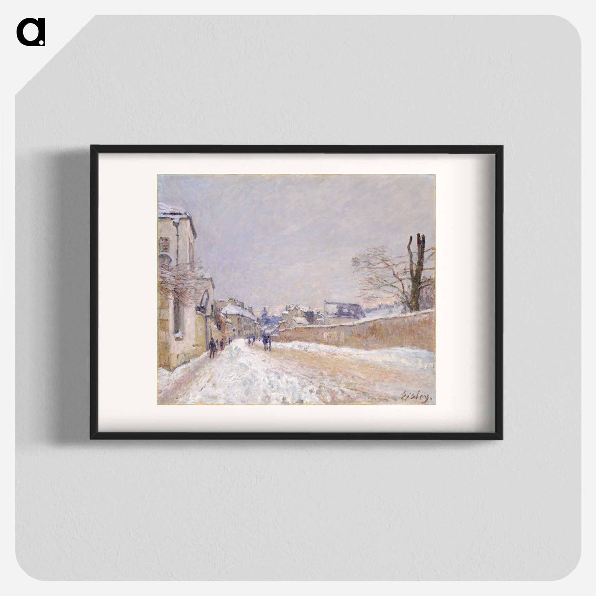アートポスター-Rue Eugène Moussoir at Moret: Winter - アルフレッド シスレー Poster.
