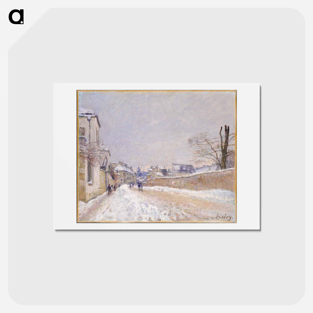 Rue Eugène Moussoir at Moret: Winter - アルフレッド シスレー Postcard.