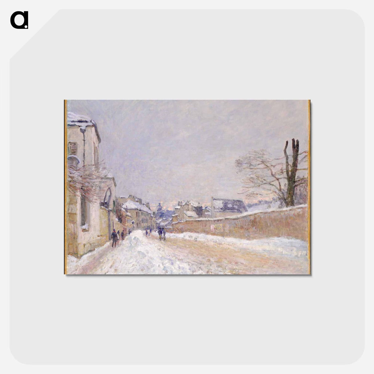 Rue Eugène Moussoir at Moret: Winter - アルフレッド シスレー Postcard.