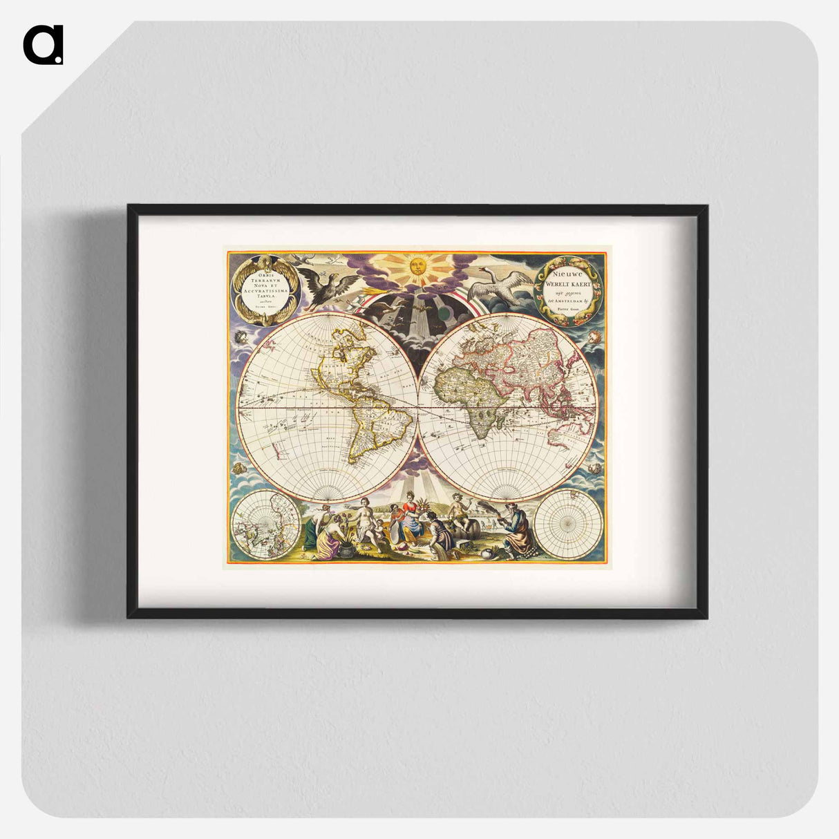 Map of France, Spain, and Portugal; Switzerland in cantons; Island of Corsica - アンティーク地図 Poster.