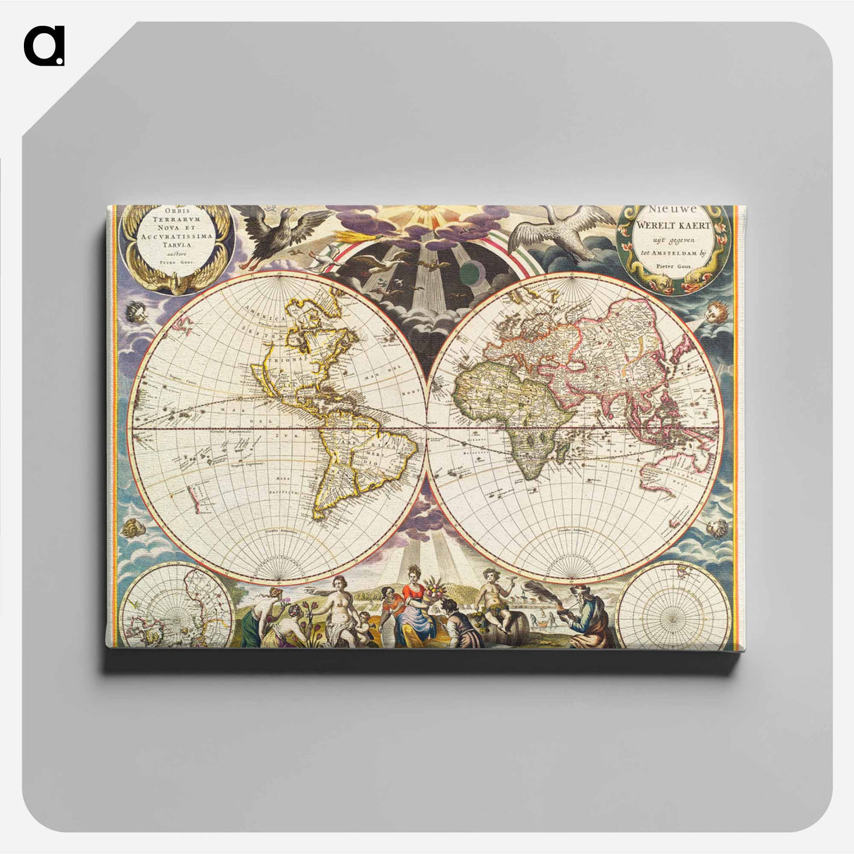 Map of France, Spain, and Portugal; Switzerland in cantons; Island of Corsica - アンティーク地図 Canvas.