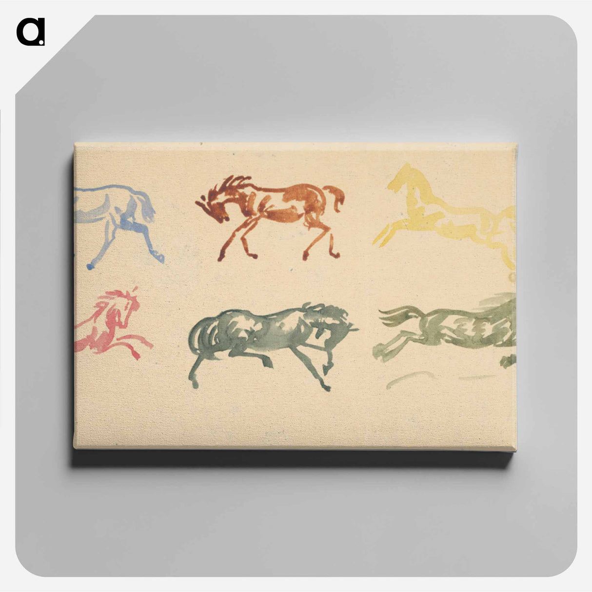 Sketched of galloping horses - アーノルド ピーター ワイズ クビンチャン Canvas.