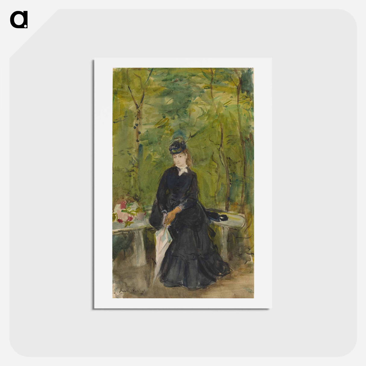 アートポストカード-The Artist's Sister Edma Seated in a Park
- ベルト モリゾ Postcard.