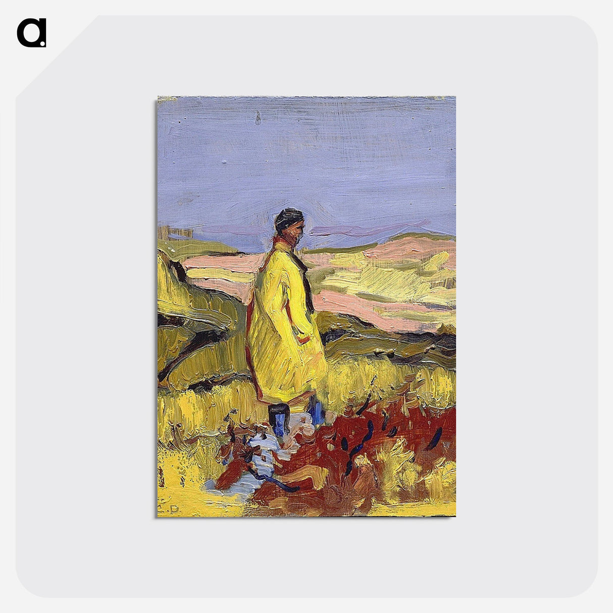 Man Standing On Dunes - チャールズ デムス Postcard.