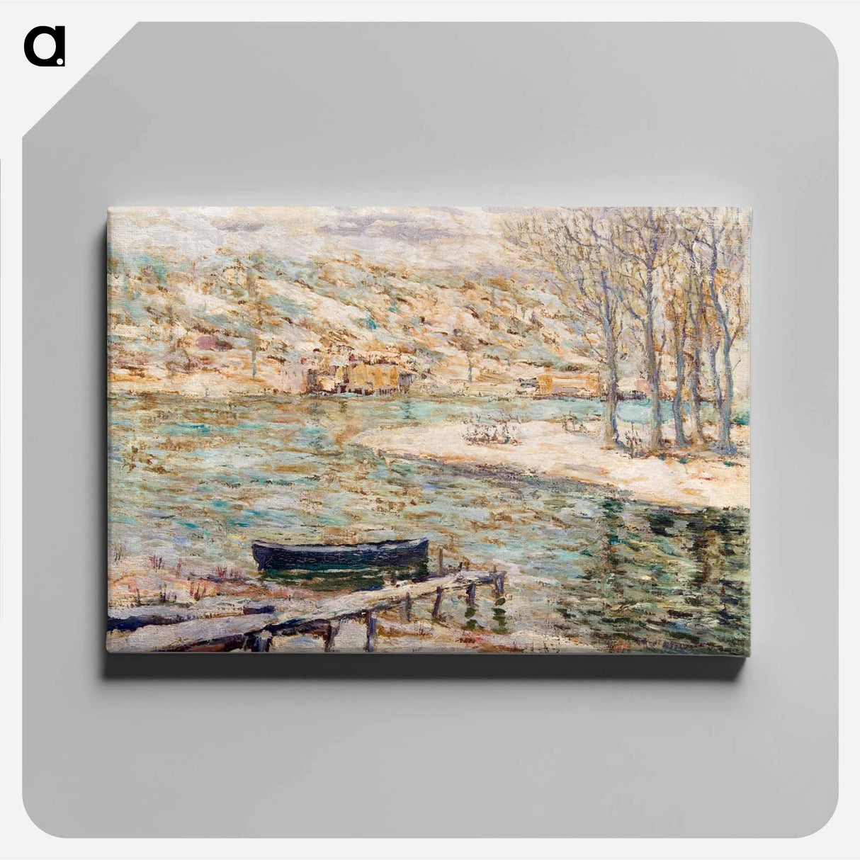 River Scene-Boat and Trees - アーネスト ローソン Canvas.