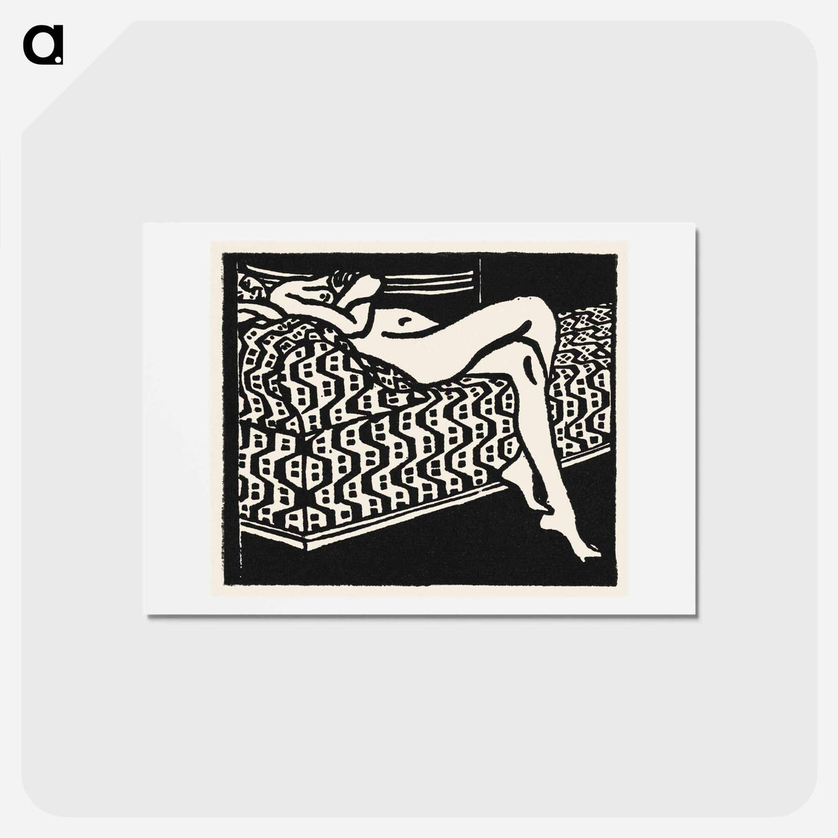 アートポストカード-Nude Girl Lying on a Sofa - エルンスト ルートヴィヒ キルヒナー Postcard.