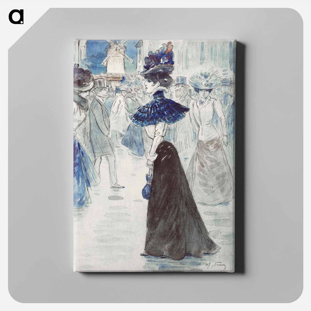 Walkers in front of the Moulin Rouge, Place Blanche - アンリ ソム Canvas.