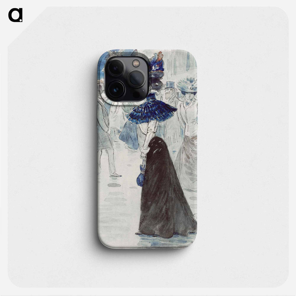 Walkers in front of the Moulin Rouge, Place Blanche - アンリ ソム Phone Case.