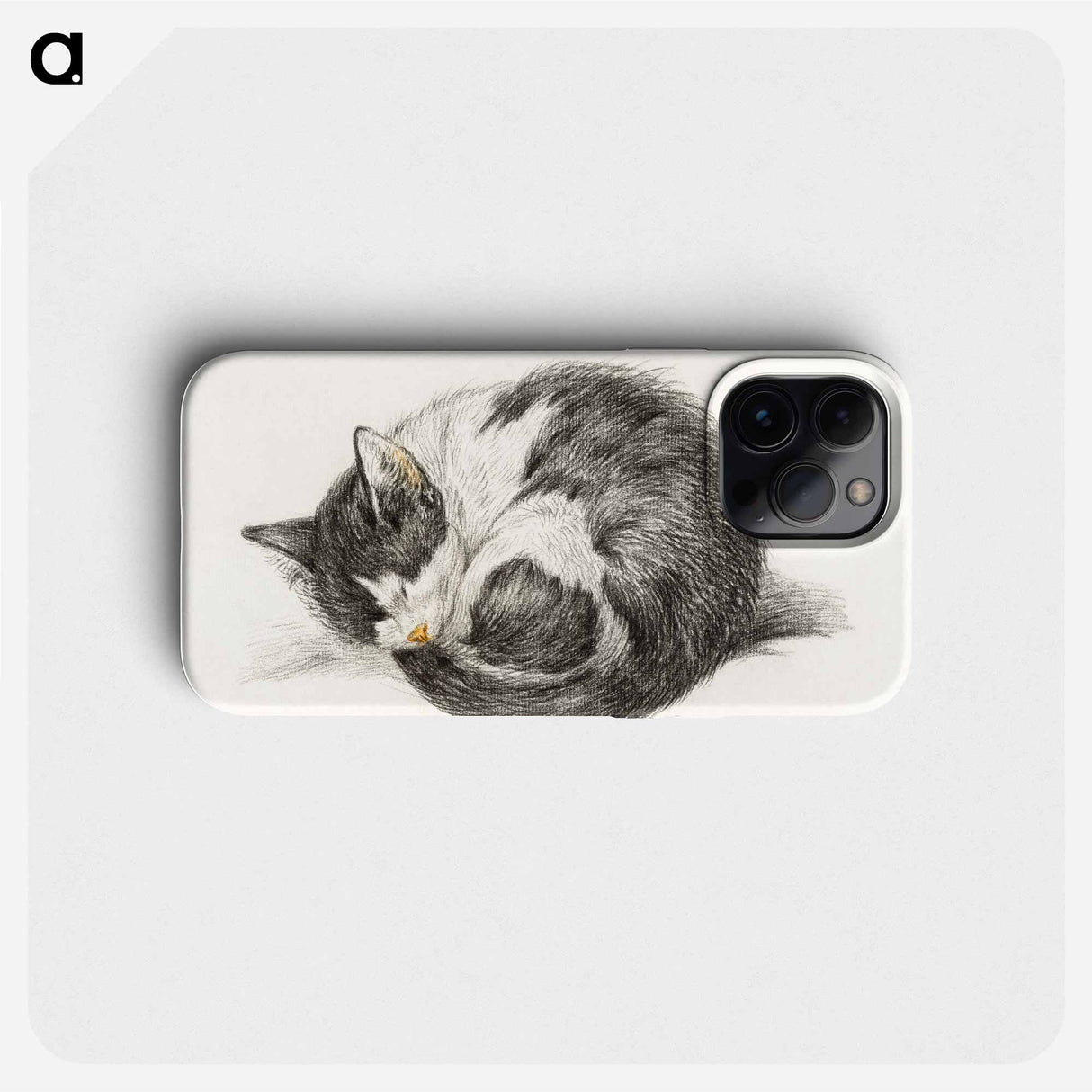 Rolled up lying sleeping cat - ジャン ベルナール Phone Case.