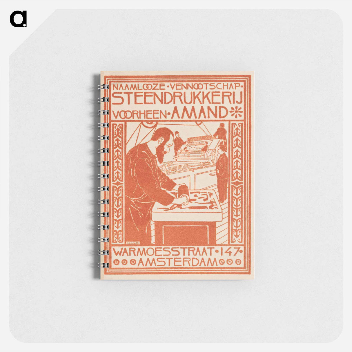 アートメモ帳-Advertentie van Steendrukkerij voorheen Amand by Johann Georg van Caspel - ヨハン ヘオルフ ファン カスペル Memo.
