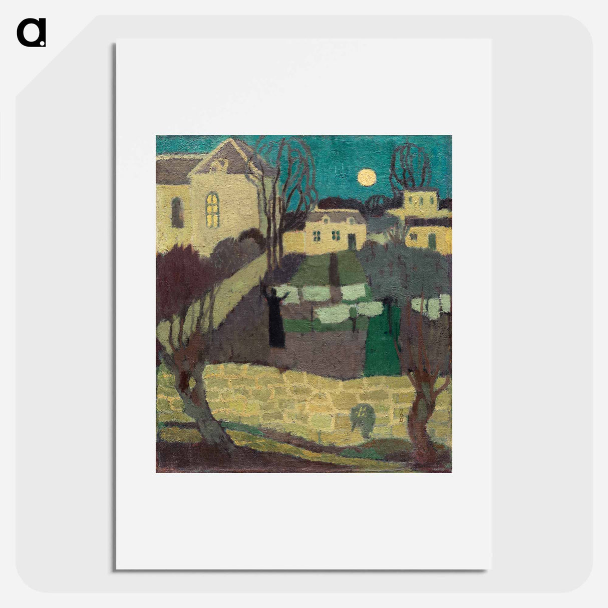 Drying the Linen, or Moonrise at the Priory - Maurice Denis Poster.