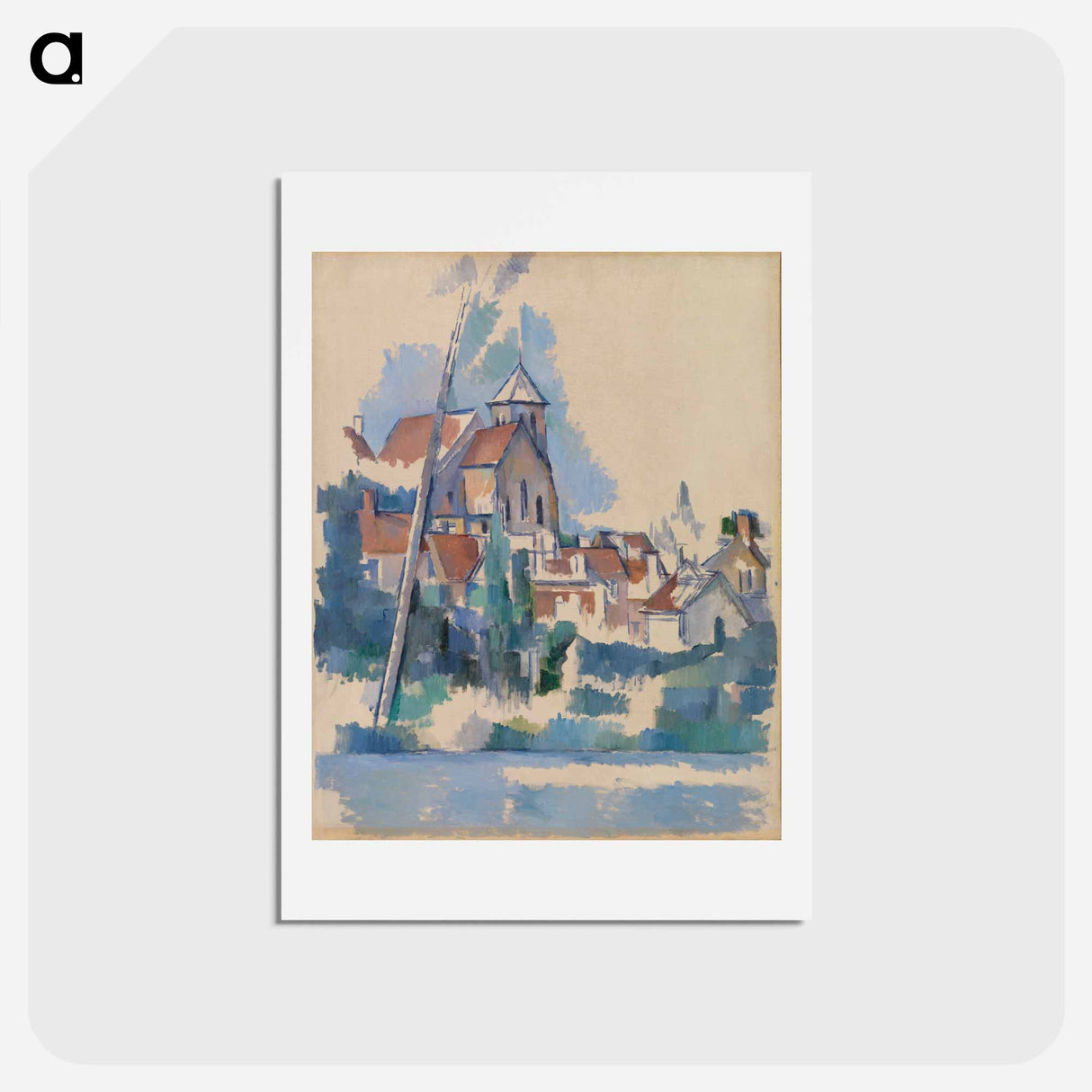 アートポストカード-Church at Montigny-sur-Loing - ポール セザンヌ Postcard.
