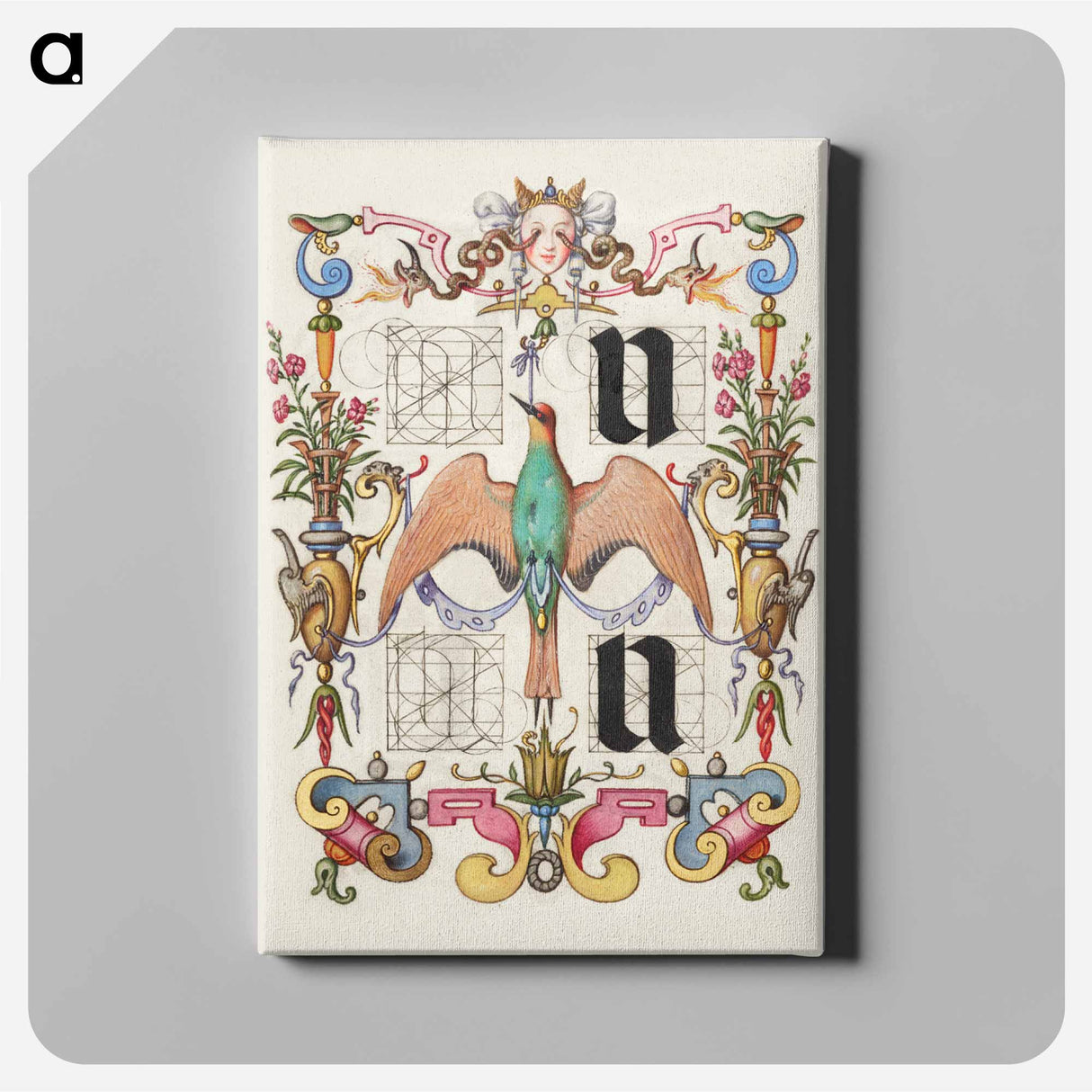 アートパネル-Guide for Constructing the Letters u and v
- 書道のお手本 Canvas.