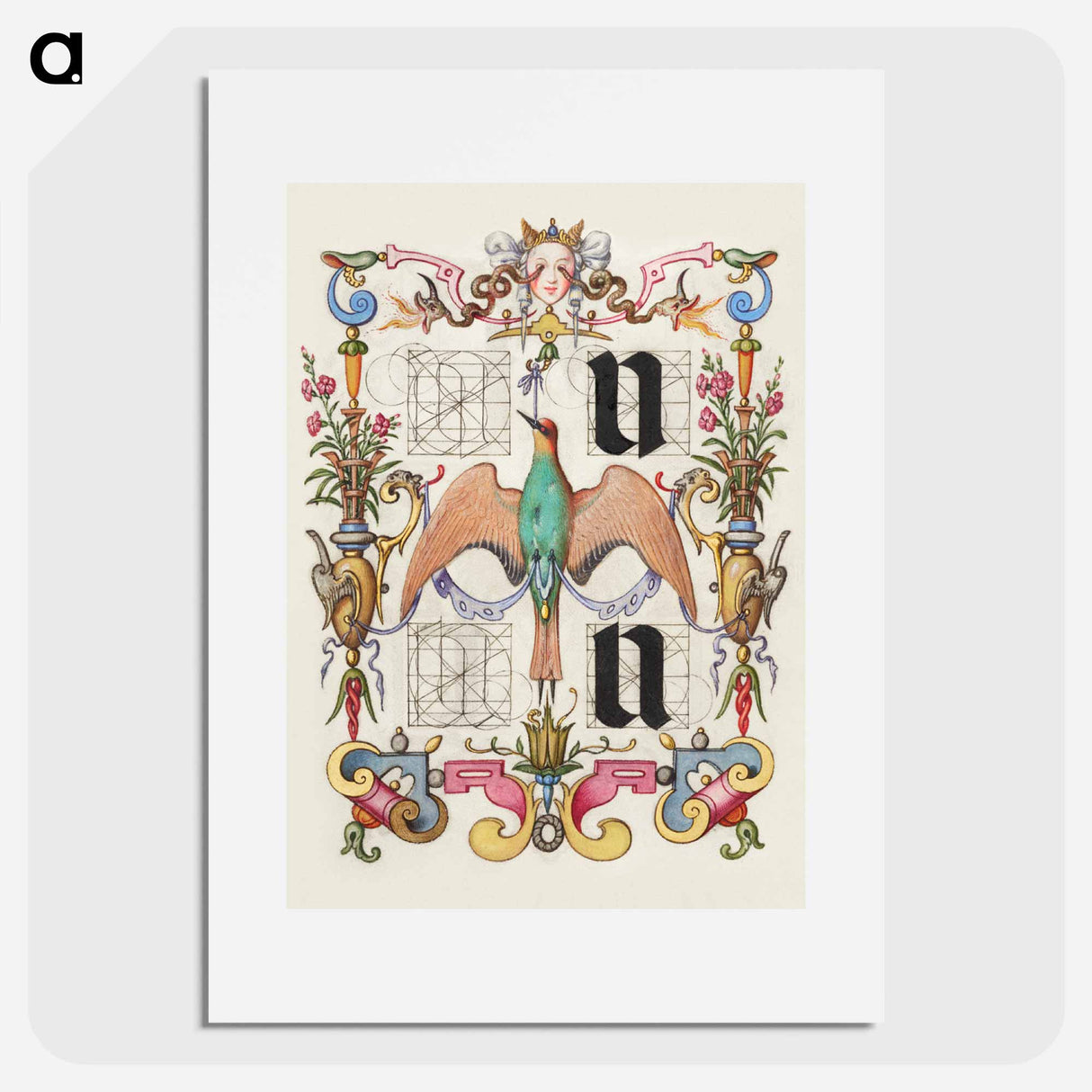 アートポスター-Guide for Constructing the Letters u and v
- 書道のお手本 Poster.