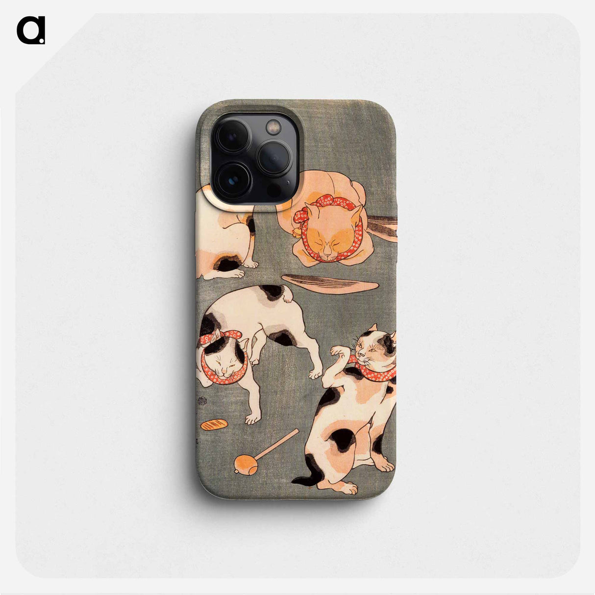Four Cats in Different Poses Illustrating Japanese Proverbs - 歌川 国芳 Phone Case.