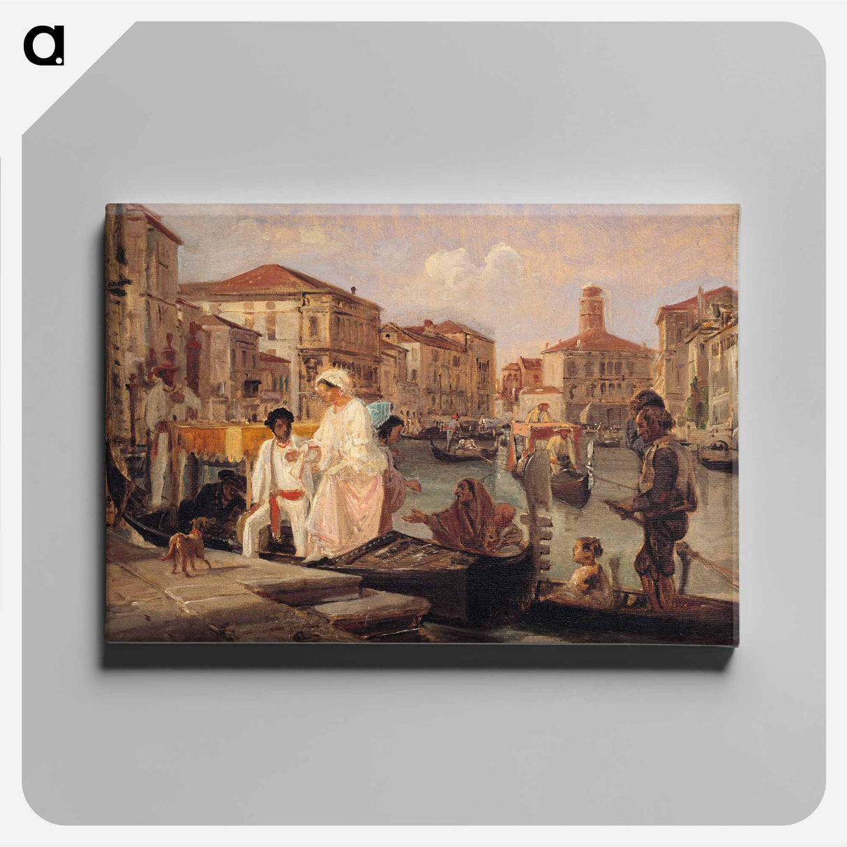 Alighting from a Gondola in Venice - Wilhelm Marstrand Canvas.