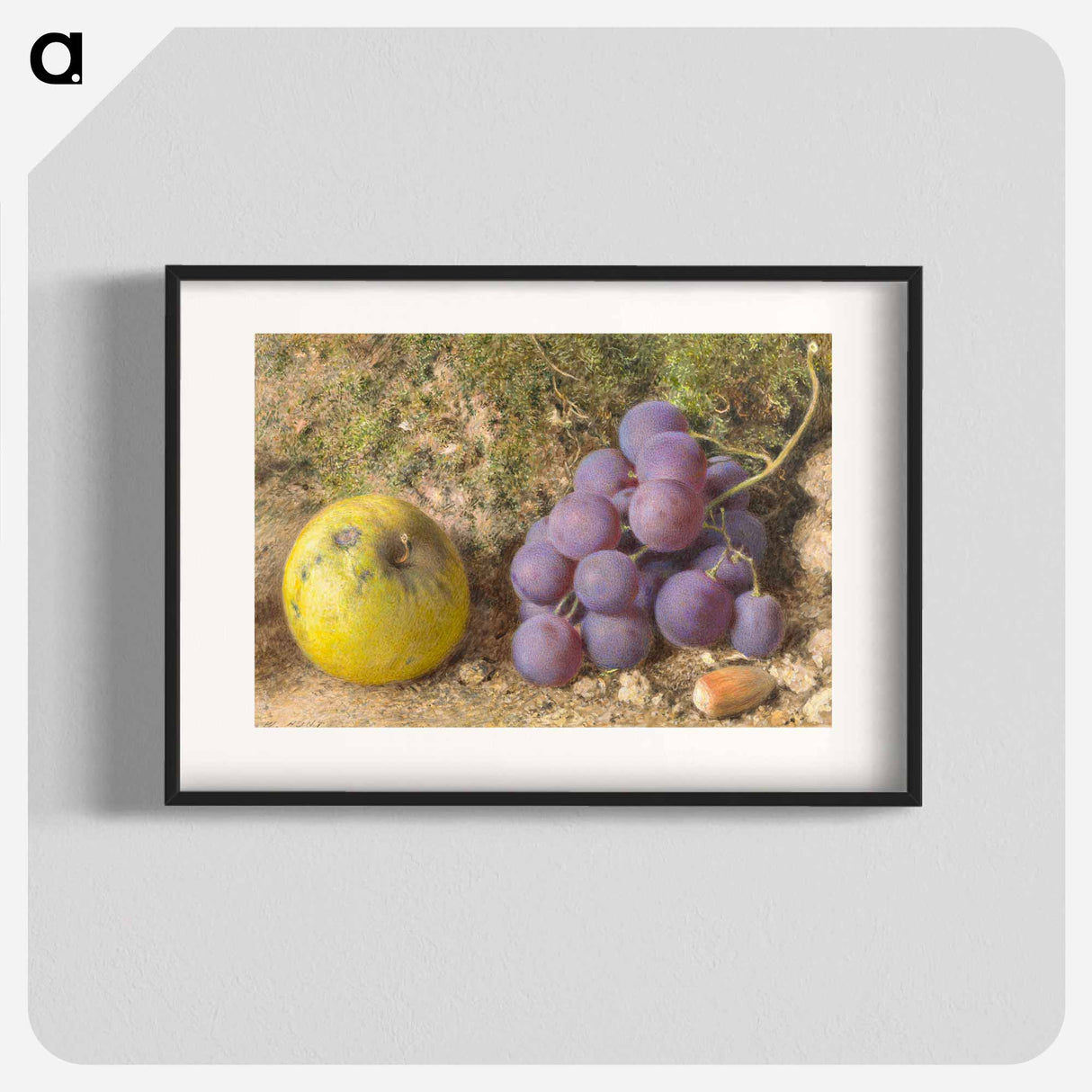 アートポスター-Apple, Grapes and a Cob-Nut - ウィリアム ヘンリー ハント Poster.
