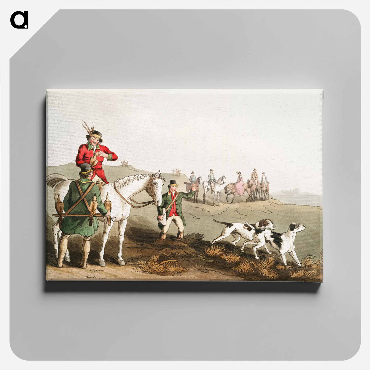 Illustration of hawking - 19世紀のヨークシャー Canvas.